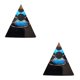 thumbnail image 1 of Inteprter Natural Obsidian Pyramid Figurines Home Office Article Furnishing Ornament 2piezas Negro, 1 of 1