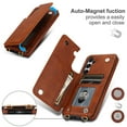 thumbnail image 5 of Crossbody Wallet Case for Samsung Galaxy S25, RFID Blocking Premium PU Leather Shoulder Strap Lanyard Shockproof Magnetic Cover with Card Holder Kickstand Case for Samsung Galaxy S25, Brown, 5 of 8