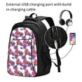 thumbnail image 2 of Pofeuu Peonies Print Storage Laptop Backpack with USB Charging Port[Water Resistant] College Computer Bookbag Fits, 2 of 7