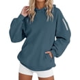 thumbnail image 6 of Bovemsi Sweatshirt for Women Fashionable Casual Zipper Pocket Round Neck Long Sleeve Hooded Camo Hoodie, 6 of 6