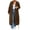 #1Brown, variant on Womens Drawstring Waist Zip Up Hooded Jacket Long Sleeve Casual Coat