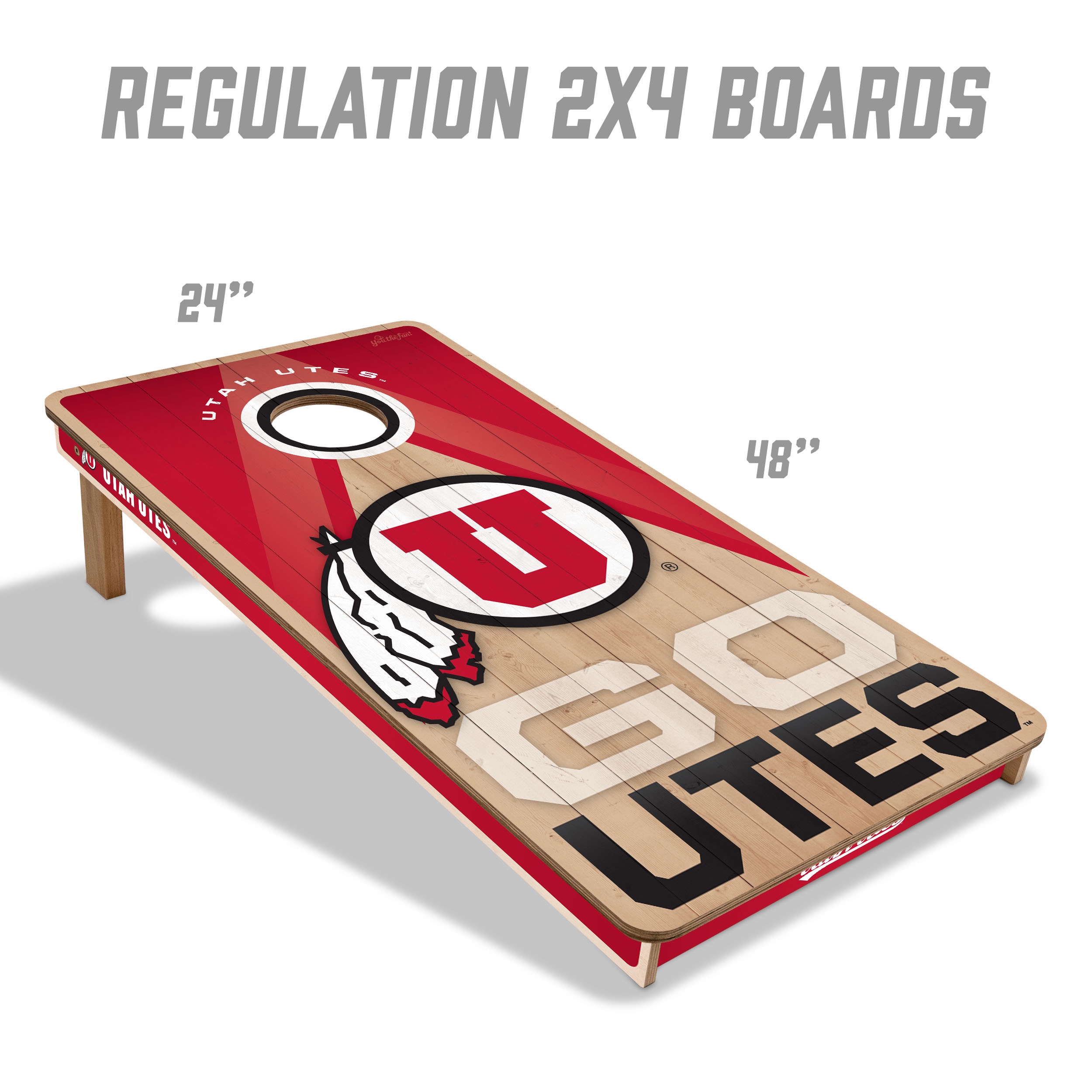 YouTheFan NCAA Utah Utes 2x4 Slogan Series Cornhole