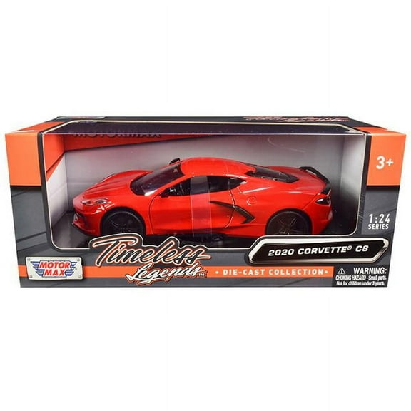 Motormax  2020 Chevrolet Corvette C8 Stingray Red Timeless Legends 1 by 24 Diecast Model Car