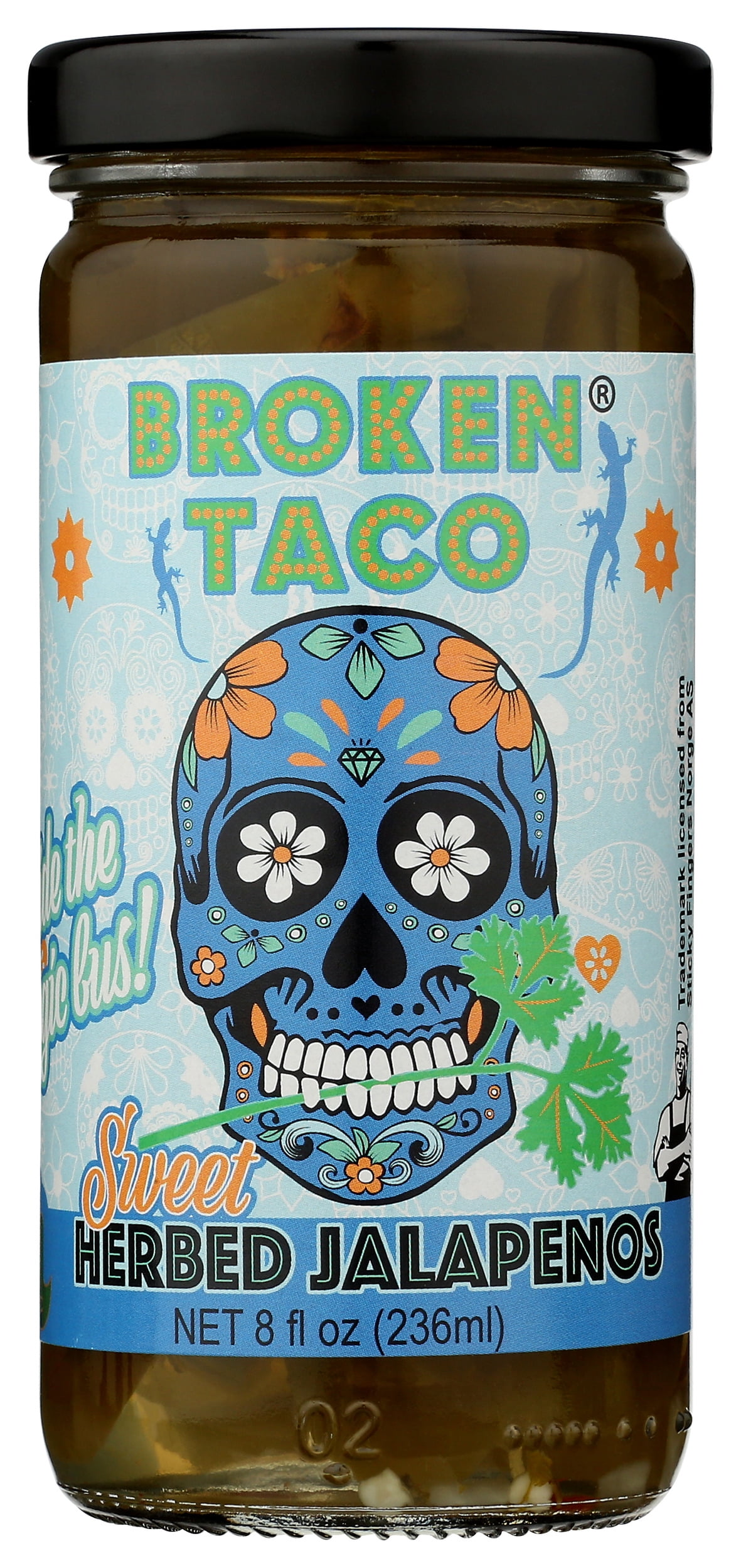 Pack of 6, Broken Taco Sweet Herbed Jalapeños, 8 oz
