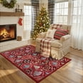 thumbnail image 4 of Moynesa 3'x5' Christmas Area Rug, Washable Area Rugs for Bedroom Entryway Xmas Throw Rug Christmas Tree Decorative Moroccan Rug, Red, 4 of 11