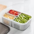 thumbnail image 4 of Riguas 1.4L Drainer Seal Box 2/3 Gird with Drainage Hole Food Crisper Divided Stackable Seal with Lid Multifunctional Refrigerator Organizer, 4 of 7