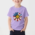 thumbnail image 2 of FAVIPT Little Girls 4th of July Shirt 250 Years Boys American Flag Shirts Red White Blue Tshirts Independence Day Tee Purple,7-8Years, 2 of 6