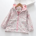 thumbnail image 3 of Edvintorg Raincoat for Girls Floral Printed Waterproof Lightweight Long Slseve Zip up Hooded Rain Jacket with Pocket Girls Clothing Size 2-12, 3 of 5