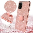 thumbnail image 3 of Glitter Phone Case For Galaxy S20 Plus/S20+ Case, Ring Kickstand Bling Cover for Girls Women Diamond Sparkly for Galaxy S20 Plus - Rose Gold, 3 of 5