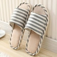 thumbnail image 4 of MYG Chaussons Antidérapants en Lin et Coton pour Couples Automne Chaussures d'Intérieur, 4 of 9