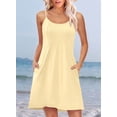 thumbnail image 5 of Summer Dresses for Women Adjustable Spaghetti Strap Beach Vacation Casual Cute Sundresses with Pockets Yellow S, 5 of 9