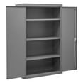 thumbnail image 3 of Durham 3601-95 14 Gauge Flush Door Style Lockable Shelf Cabinet with 3 Adjustable Shelves, Gray - 36 in., 3 of 7