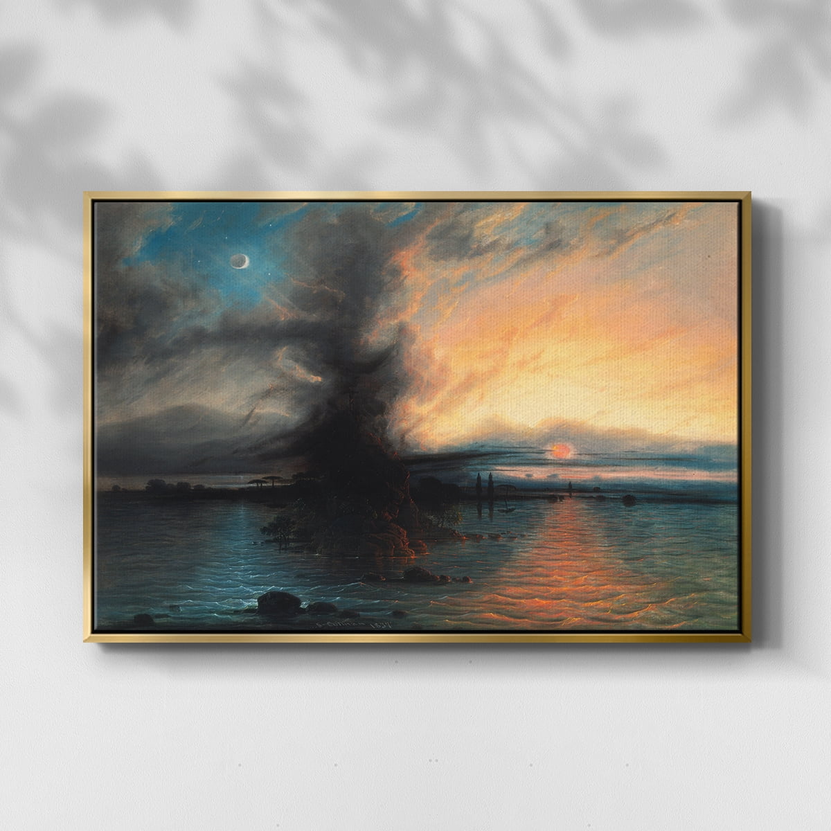 Vintage Landscape-CX By Wexford Home Framed in Gold Wood Gallery Wrapped Canvas 25 in. x 37 in.