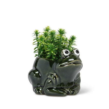 Set of 12 Small Crouched Frog Planter