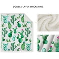 thumbnail image 5 of Cactus Sherpa Blanke Cactus Flower Print Soft Smooth Throw Blanket Sofa Chair Bed Office 50"x60", 5 of 6