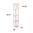 thumbnail image 3 of Creekwood Home 62.5" Contemporary 3-Tier Storage and Display Floor Lamp w/ LED Bulb, Light Pink, 3 of 6