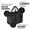 thumbnail image 2 of Homemell Heavy Duty Reusable Grocery Bags, Extra Large Collapsible Tote Holds 100 LBS, Extra-Strength Premium Material (Black, 4-Pack), 2 of 5