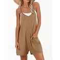 thumbnail image 2 of ANRABESS Womens Rompers Summer Casual Loose Sleeveless Overalls Spaghetti Strap Shorts Jumpsuit 2026 Beach Vacation Clothes XXL Brown XXL, 2 of 9