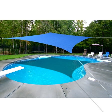 Steel Patio Kits Alion Home Rectangle Blue Sun Shade Sail For Patio Pool Deck Porch Garden with 6'' Stainless Steel Hardware Kit 10' x 13' ()