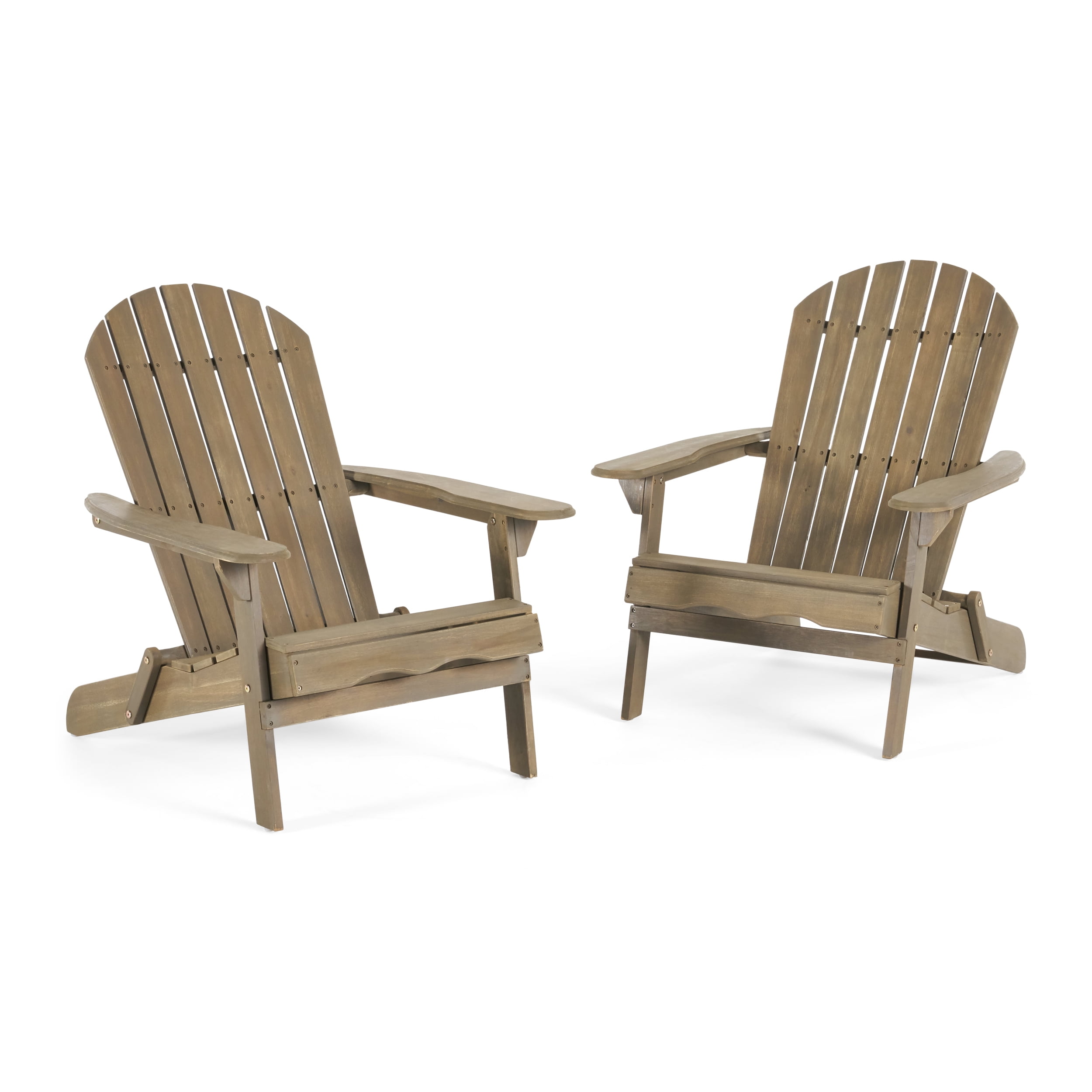 Morgan Folding Wood Adirondack Chair, Set of 2, Grey - Walmart.com