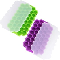 LYTIVAGEN 2 Pcs Ice Cube Molds Silicone Ice Cube Trays with Lids Flexible Ice Cube Maker for Freezer Water Whiskey - 37 Grid