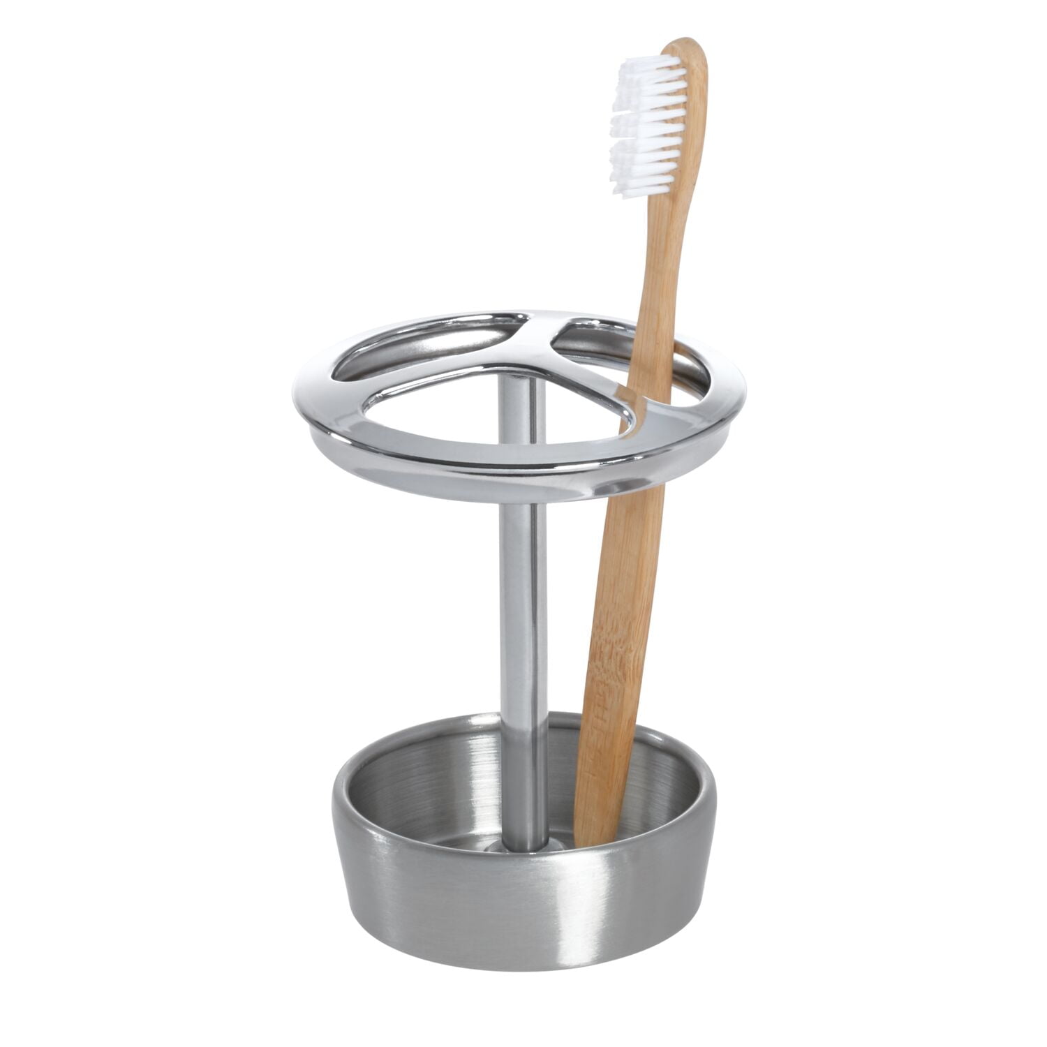 Better Homes & Gardens Two-Toned Metal Brushed Stainless Steel Toothbrush  Holder, 1 Each - Walmart.com