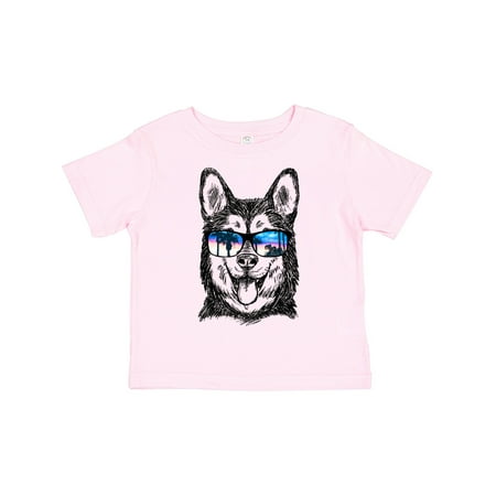 

Inktastic Siberian Husky Sketch Portrait with Sunglasses Gift Toddler Boy or Toddler Girl T-Shirt