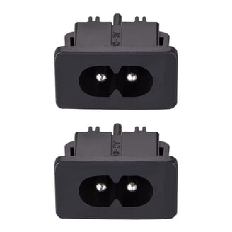 20 Stuks IEC C14 Paneelstekker – 250V 10A Netsnoerconnector Met Schroefbevestiging, Zwart, Voor Apparatuur En Voedingen