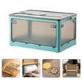 thumbnail image 3 of Clothes Storage Box Clear Transparent 4 Way Opening Bottom Pulley Design Plastic PET Storage Container for Home Brown Blue Large 51.5x36x30, 3 of 3