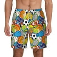 thumbnail image 2 of Goofa Various Balls Printed Men's Swim Trunks Board Shorts Quick Dry Mens Swimming Trunks with Compression Liner,Breathable Fit Hawaii Beach Shorts-X-Large, 2 of 9