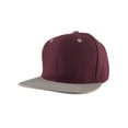 thumbnail image 1 of Top Headwear Flat Bill Adjustable Snapback Cap - Burgundy/Grey, 1 of 2