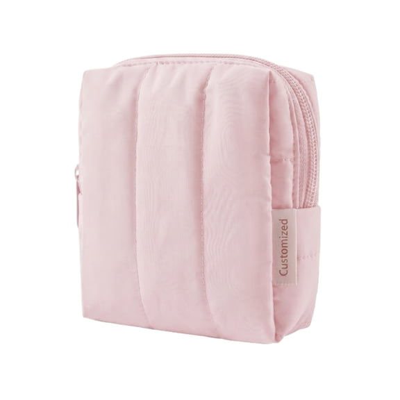 Makeup Organizer | Small Waterproof Bag | Small Makeup Organizer | Pink Storage Bag Organizer for Travel, 6 X 4.5 X 2 in