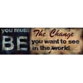 thumbnail image 2 of Pasion, Wani 32x13 White Modern Wood Framed Museum Art Print Titled - Be The Change, 2 of 4