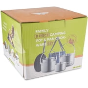 Wealers 8pc Camping Cookware Set Stainless Steel Pots and Pans with Travel Tote Bag