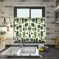 thumbnail image 4 of Yayeee Kitchen Curtains Tier Pair Light Filtering 27"x36" Rod Pocket Short Cafe Window Panel, Green Geometric, 4 of 7