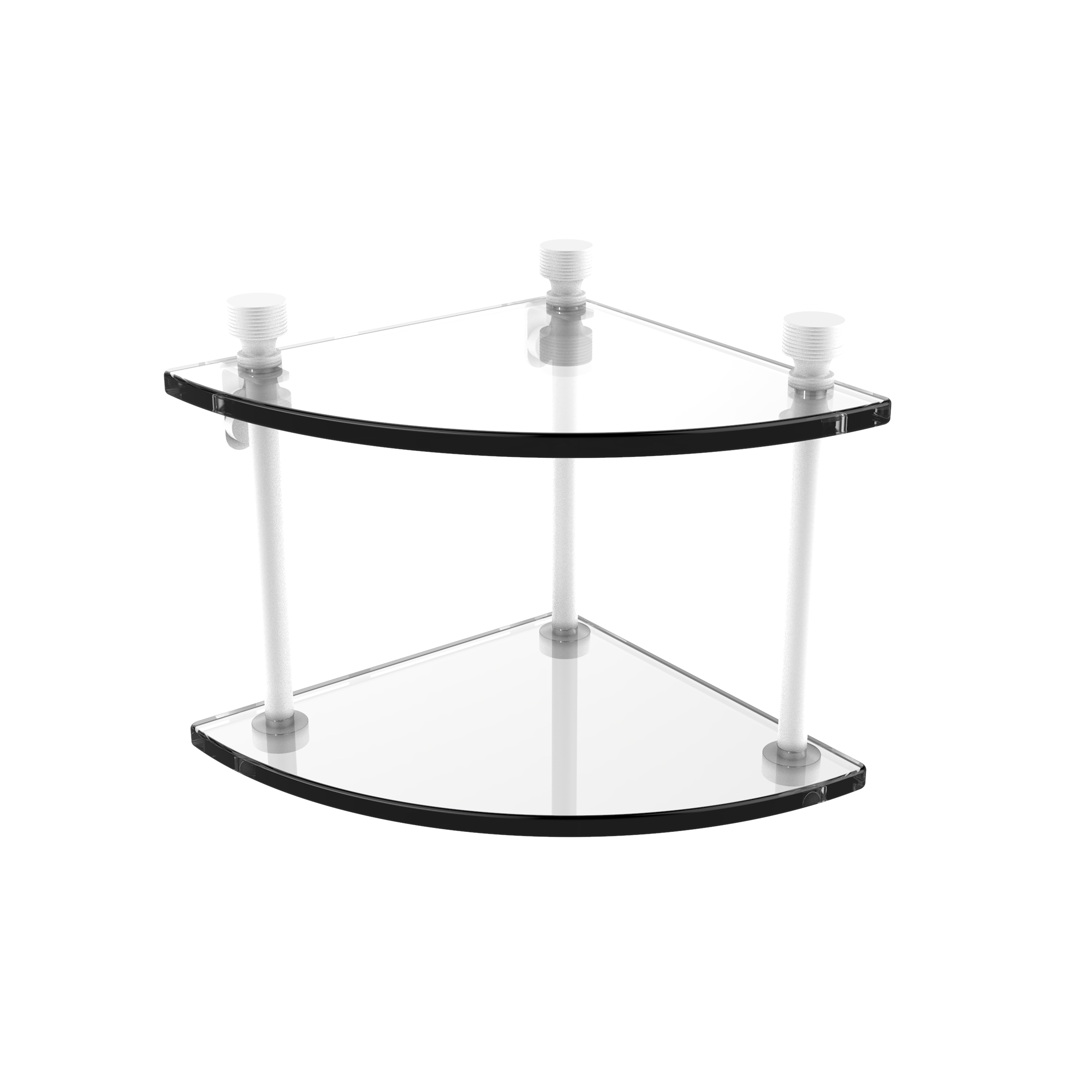 Foxtrot Collection Two Tier Corner Glass Shelf