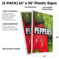 thumbnail image 2 of Peppers (2-PACK) 24" x 36" Plastic Signs | Sign Insert 4mm Corrugated Plastic Signs Storefront Window Poster, 2 of 2