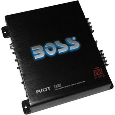 Boss Riot R3002 Car Amplifier - 2 x 125 W @ 4 Ohm - @ 2 Ohm600 W PMPO - 2 Channel - Class AB - Bridgeable - 102 dB SNR - 0% THD - MOSFET Power Supply