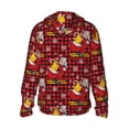 thumbnail image 2 of Goofa Vintage Santa Skiing Red Plaid Printed Women's UPF 50+ Sun Protection Hoodie Jacket Lightweight Long Sleeve Sun Shirt for Women with Pocket Hiking Outdoor-, 2 of 9