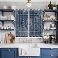 thumbnail image 2 of Boho Blue Kitchen Curtains 84 Inch Length, Vintage Ethnic Modern Geometric Abstract Grommet Top Bedroom Living Room Curtains, Light Filtering Cafe Curtain Drapes 2 Panels Set 104''x84'', 2 of 9