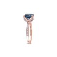thumbnail image 2 of 2.60 Carat (Ctw) London Blue Topaz Ring in 10K Rose Pink Gold with Accent Diamonds, 2 of 6
