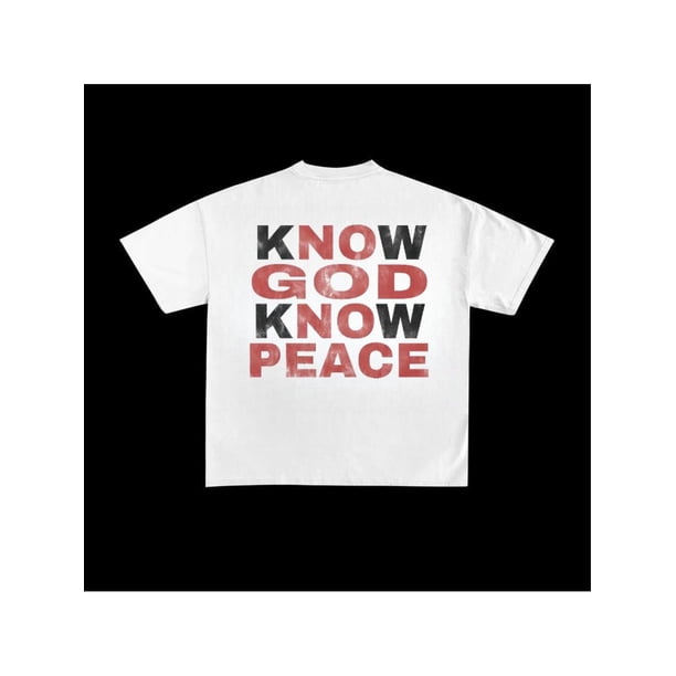 inspirational Casual Cotton Tee for Women – 'Know God, Know Peace' Quote Graphic
