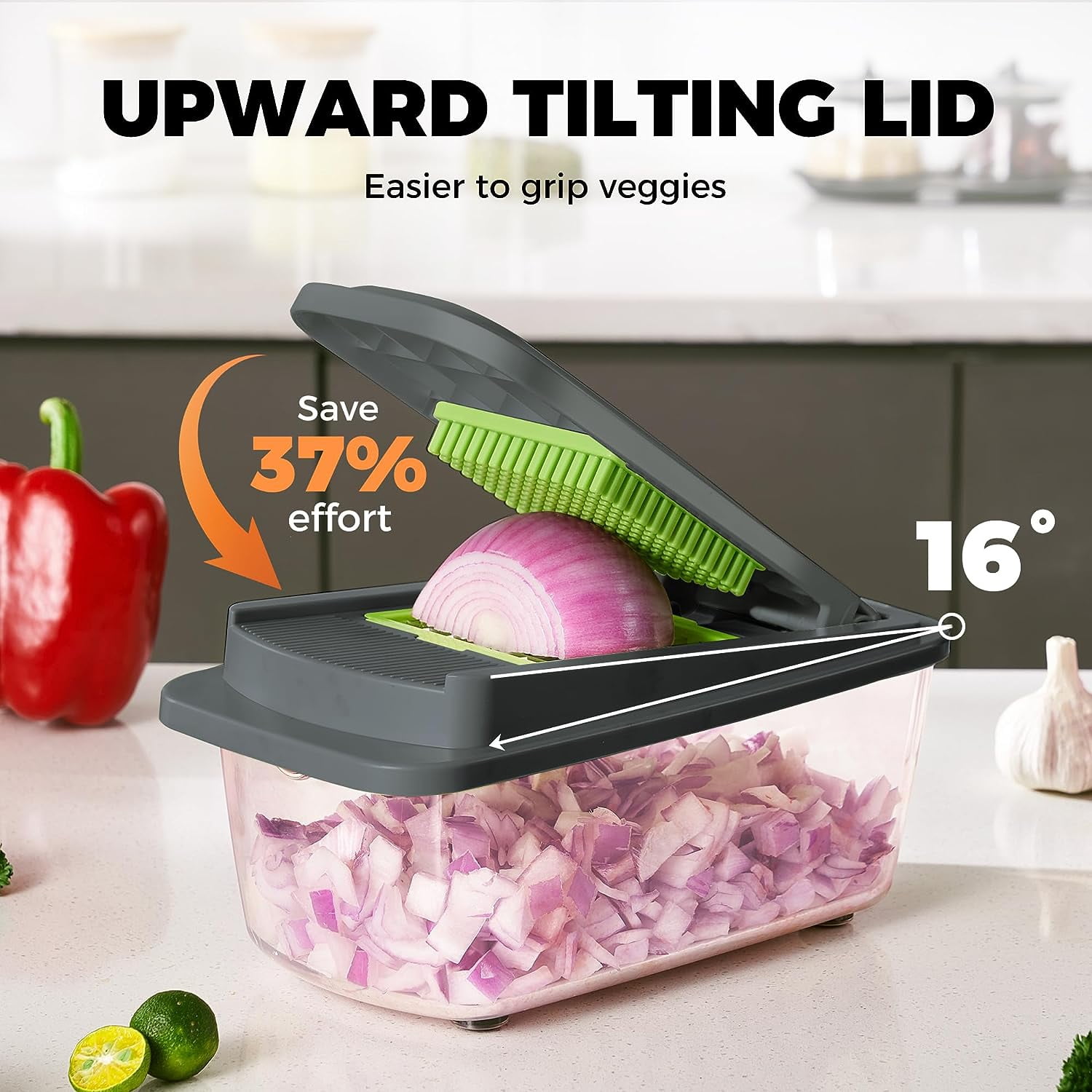 AGPtek Vegetable Chopper Slicer w/ 6 Blade Dicer Veggie Fruit Kitchen  Cutter Tool Kit - M