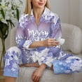 thumbnail image 4 of Goofa Round Snow Merry Christmas Printed Women’s 2 Piece Pajama Set Super,Pajamas Women's Long Sleeve Sleepwear Soft Button Down Loungewear Pjs Lounge Set Nightwear-Large, 4 of 9