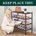 thumbnail image 2 of Smiry 4-Tier Shoe Rack , Stackable Bamboo Shoe Rack Organizer, Shoe Storage for Closet, Entryway, Bedroom and Wall, Brown, 2 of 6