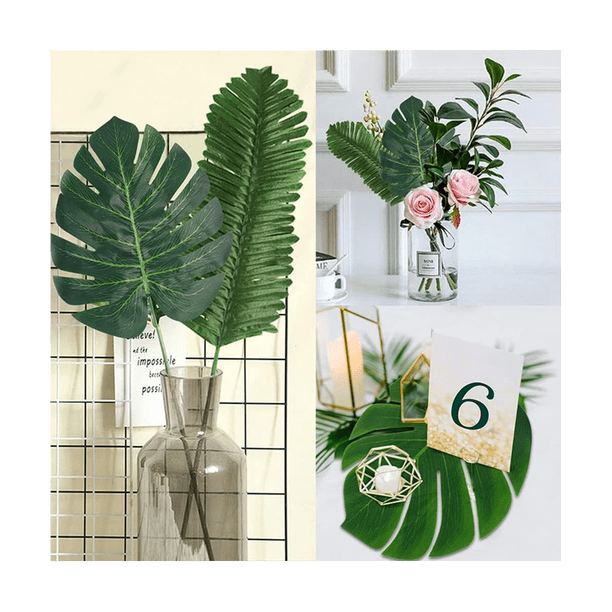 108 Pack Palm Leaves Artificial Tropical Monstera6 Kind Artificial