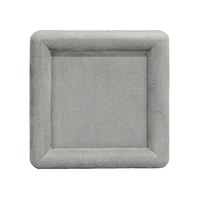 Bandeja de exhibición de joyería de terciopelo perfecl Gris S