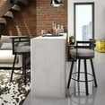thumbnail image 2 of Amisco Render 26.63" Faux Leather Swivel Counter Stool in Taupe Gray/Dark Brown, 2 of 9
