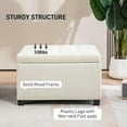 thumbnail image 3 of 27.5" Beige Tufted Storage Ottoman with Flip-Top Lid(Not Include Sofa), Square Footrest with Metal Hinge (27.5"W x 17.3"H), 3 of 10
