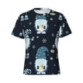 thumbnail image 4 of Vsdgher Gnome and Snowflakes Print Men's Dry Fit Mesh Athletic Shirts Moisture Wicking Tennis T-Shirt Tops, 4 of 9
